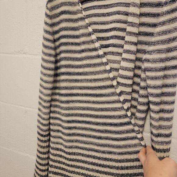 Coldwater Creek Cardigan S/8 Coastal Grandma Lagenlook Metallic Striped #366 - Picture 8 of 12